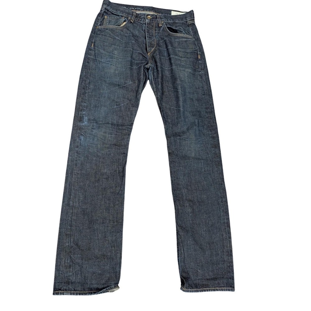 $295 RAG & BONE RB15X Slim Straight Tailored Workwear Dark Wash Jeans Mens 34x34
